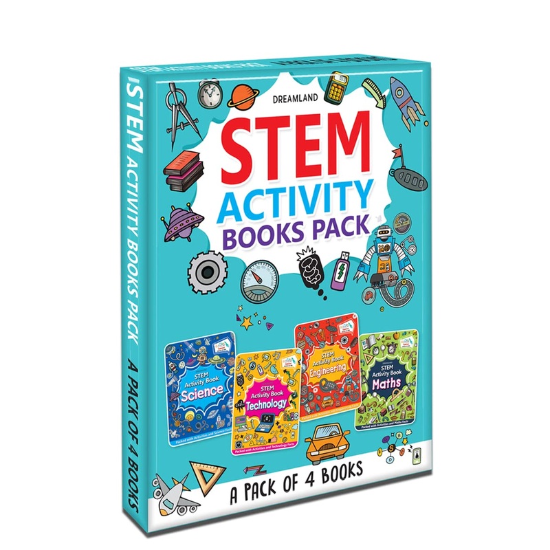 STEM Activity 4 Books Pack – Science, Technology, Engineering, Maths| Packed with Activities and Facts for Children Age 6 -12 Years