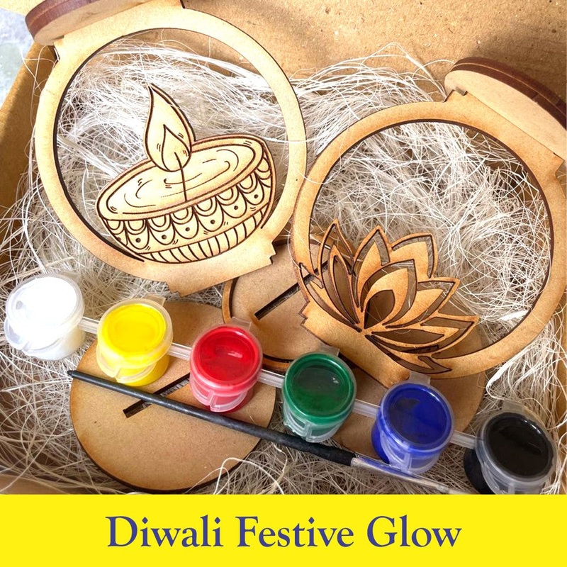 Festive Glow DIY diya stand painting kit- Craft Your Own Festival Magic!