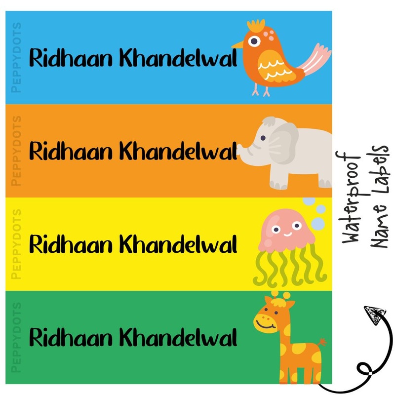 Waterproof Labels – CUTE ANIMALS – Pack of 88 labels – PREPAID ONLY