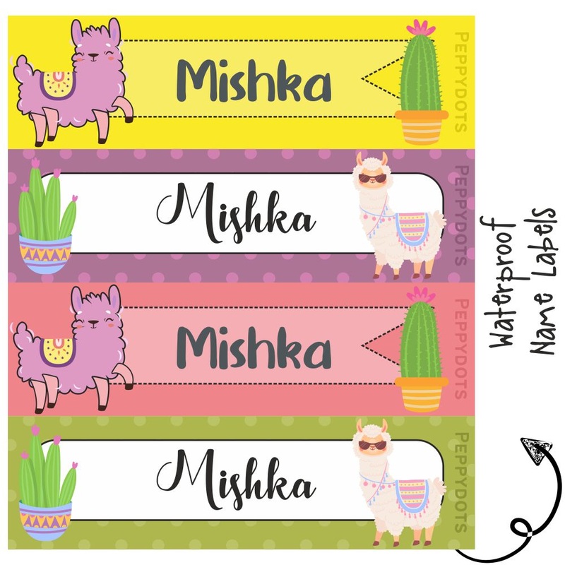 Waterproof Labels – CUTE LLAMA –  Pack of 88 labels – PREPAID ONLY