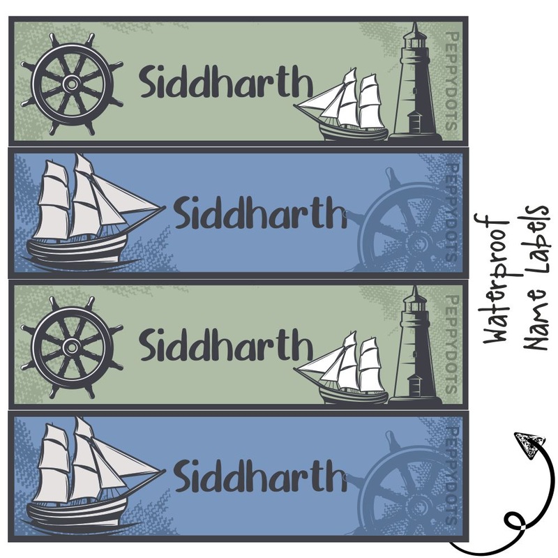 Waterproof Labels – NAUTICAL – Pack of 88 labels – PREPAID ONLY