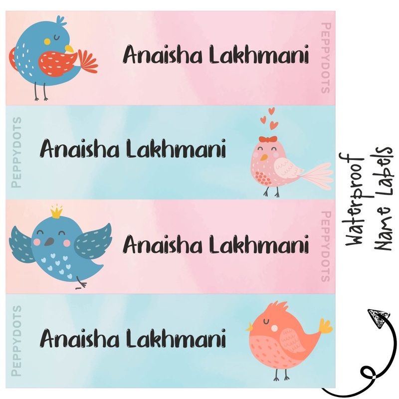 Waterproof Labels – SWEET BIRD – Pack of 88 labels – PREPAID ONLY