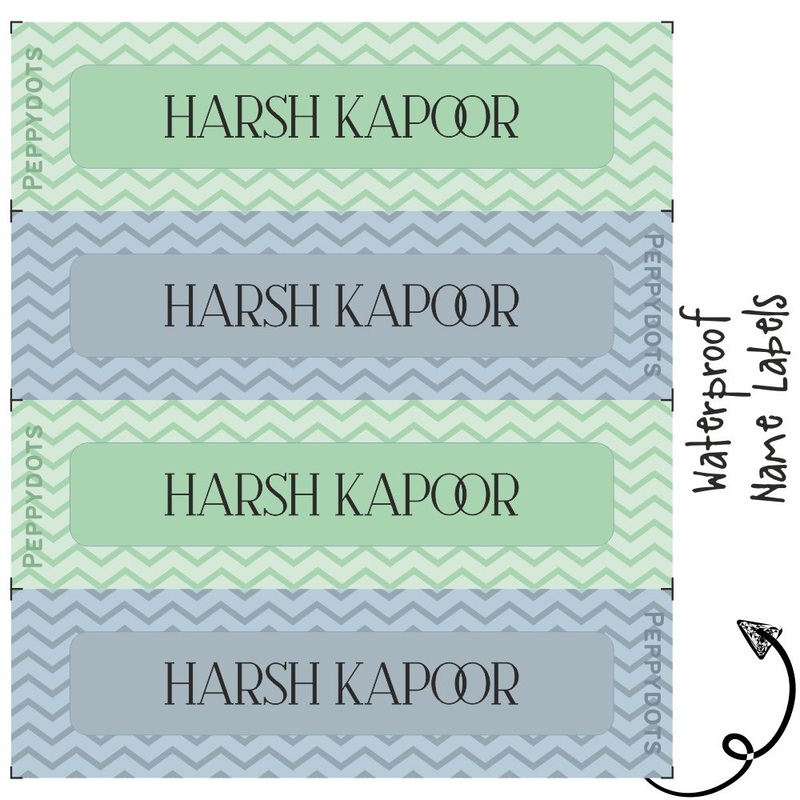 Waterproof Labels –  ZIG ZAG – Pack of 88 labels – PREPAID ONLY