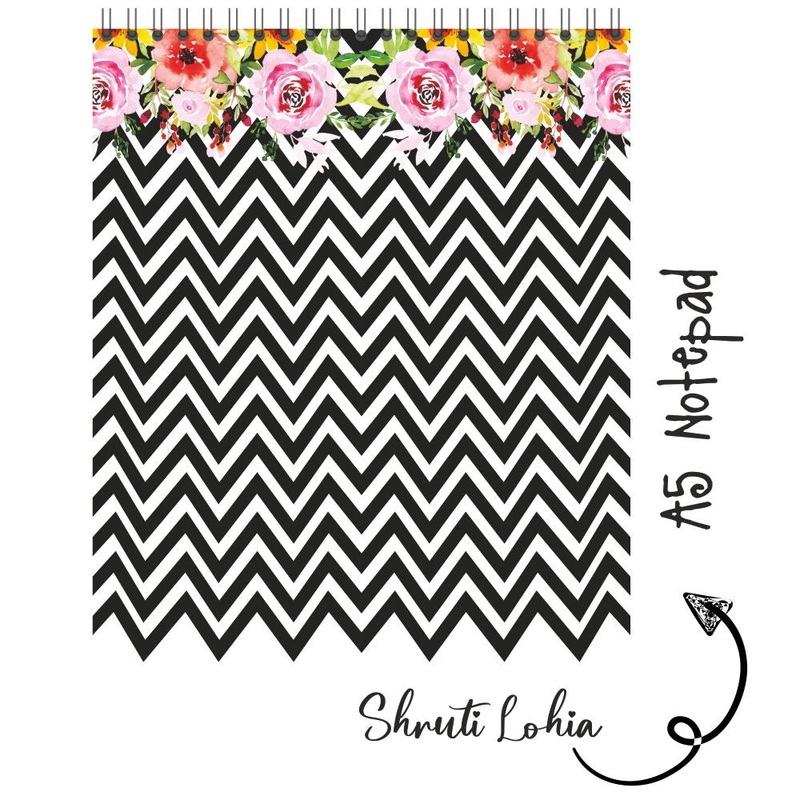 Personalised Notepad – Black Zig Zag – (PREPAID ORDER)