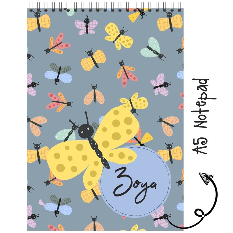 Personalised Notepad – Colorful Bugs – (PREPAID ORDER)
