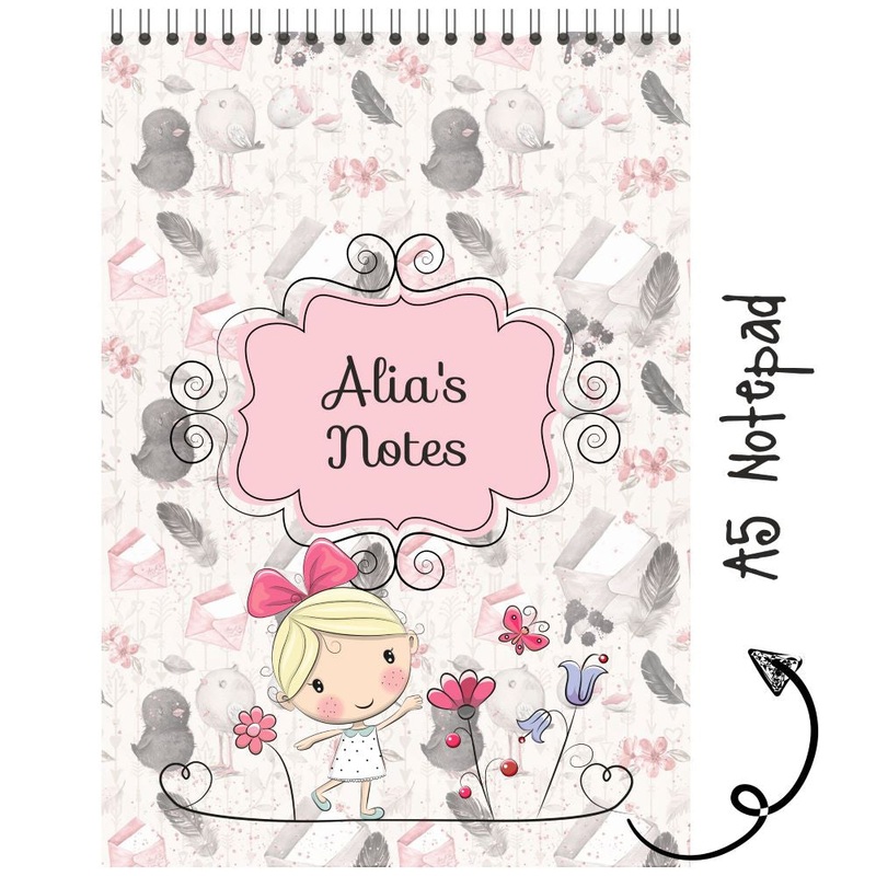 Personalised Notepad – Girl With Butterfly – (PREPAID ORDER)