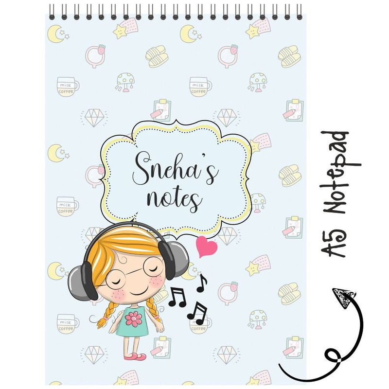 Personalised Notepad – Green Girl – (PREPAID ORDER)