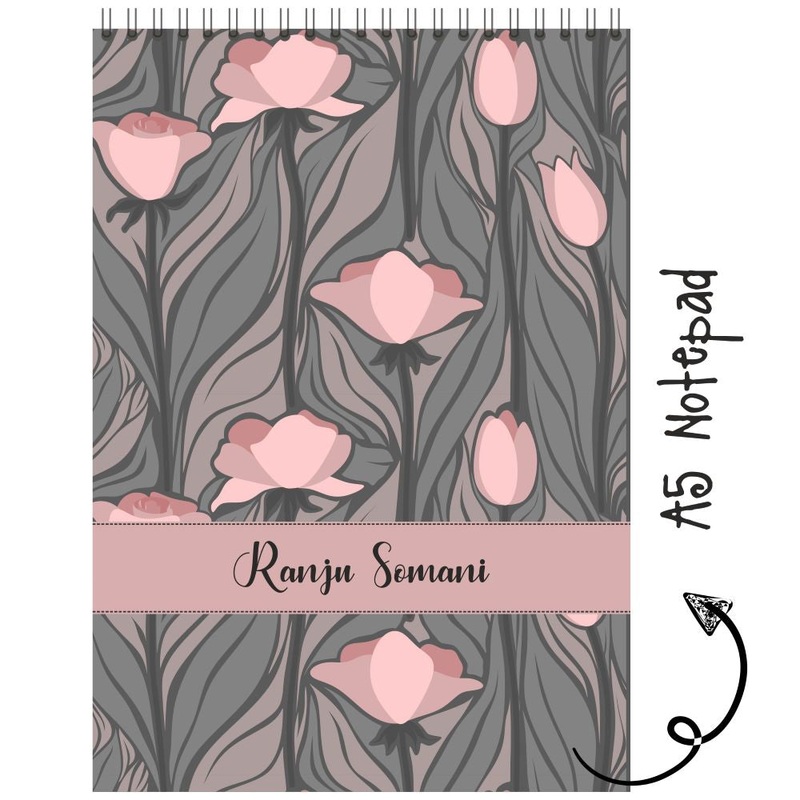 Personalised Notepad – Peach Roses – (PREPAID ORDER)