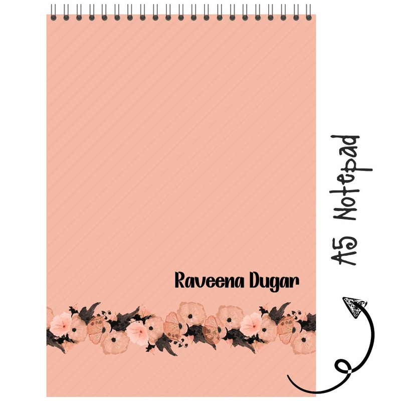 Personalised Notepad – Peach Stripes – (PREPAID ORDER)