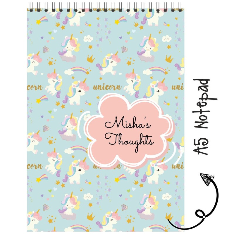 Personalised Notepad – Unicorn on Clouds – (PREPAID ORDER)