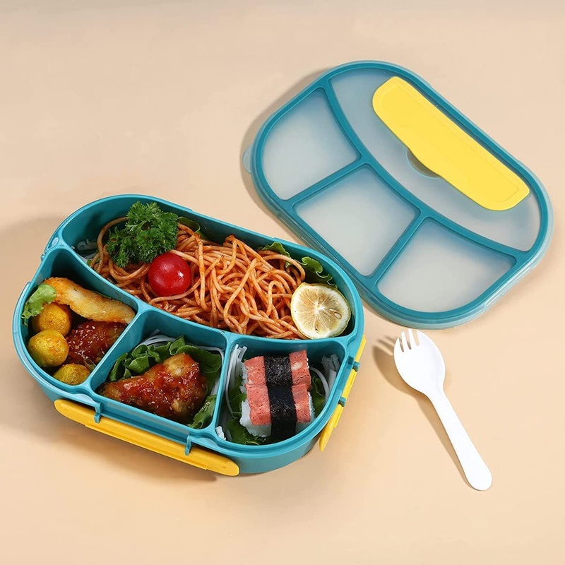 4 Compartment Bento Lunch Snack Box for Adults 1750 ml – Random color