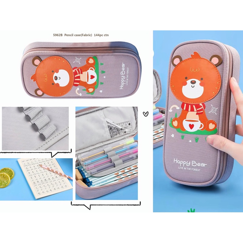Teddy Bear Soft Pencil Case for Kids