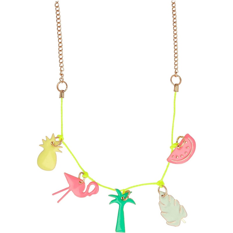 Tropical Enamel Charm Necklace