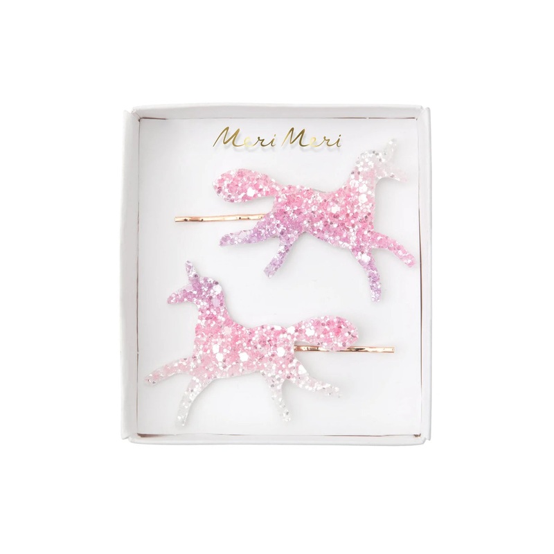 Unicorn Ombre Glitter Hair Slides (x 2)