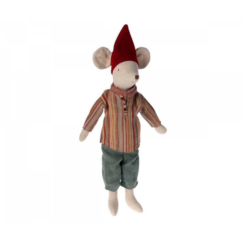 Medium Christmas Mouse Boy W/ Scarf