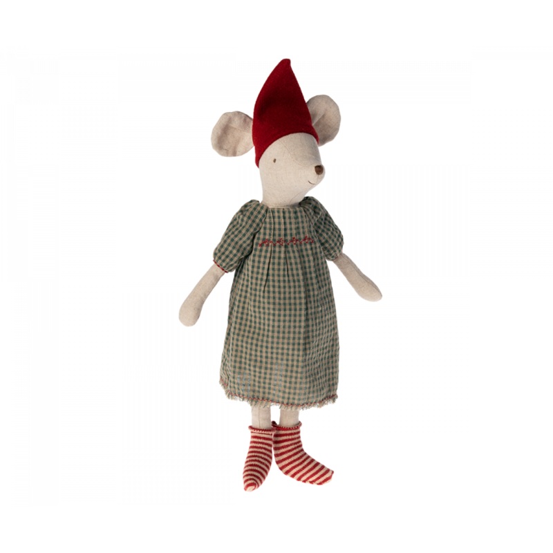 Medium Christmas Mouse Girl W/ Dress
