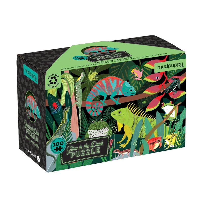 Frogs & Lizards Glow in the Dark Puzzle 100 pcs