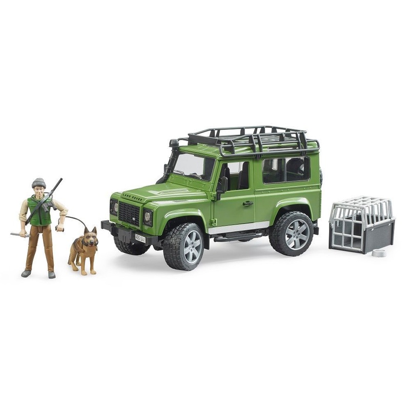 Land Rover w/ Forester and Dog