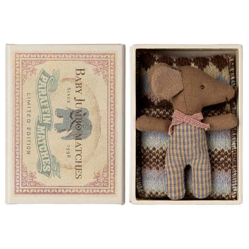 Sleepy Wakey Baby Mouse in Matchbox – Rose