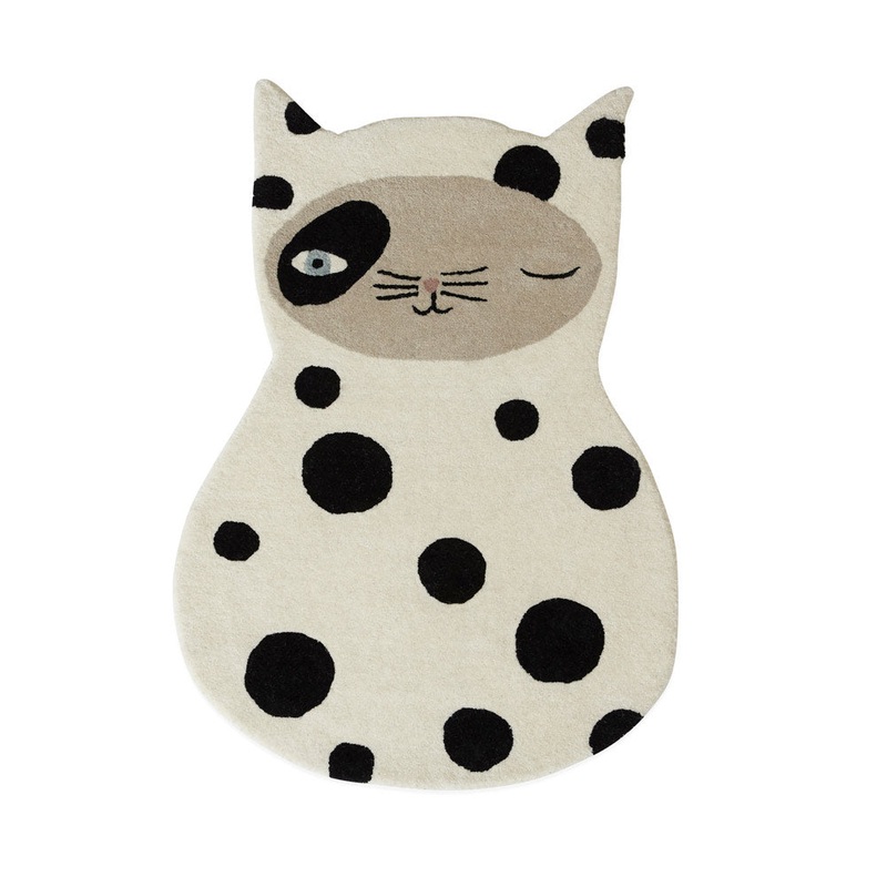 Zorro Cat Rug – Offwhite / Anthracite