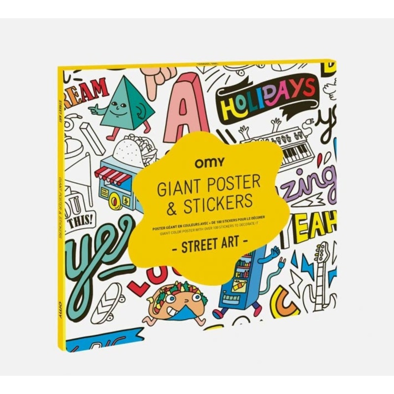 Giant Coloring Poster Folded & Sticker Street Art
