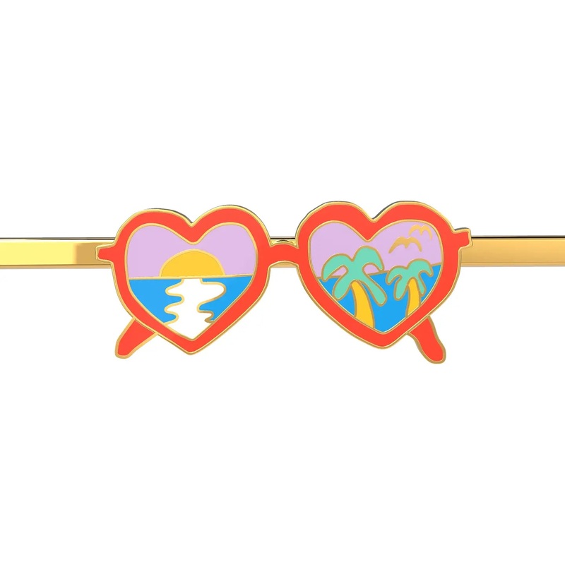 Heart Shades Hairpin – 18k Gold