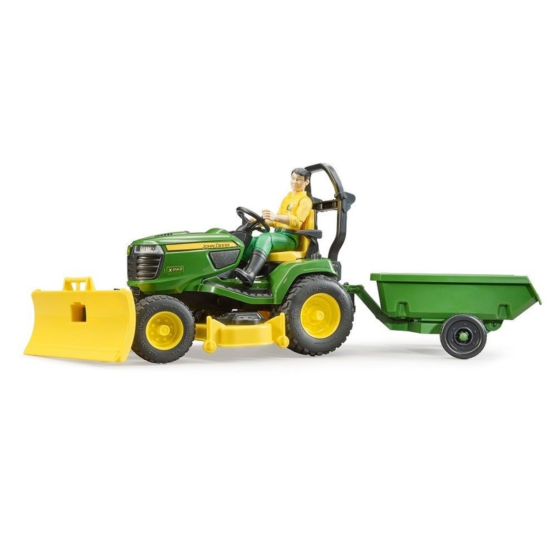 John Deere Lawn Tractor w Trailer And Figure