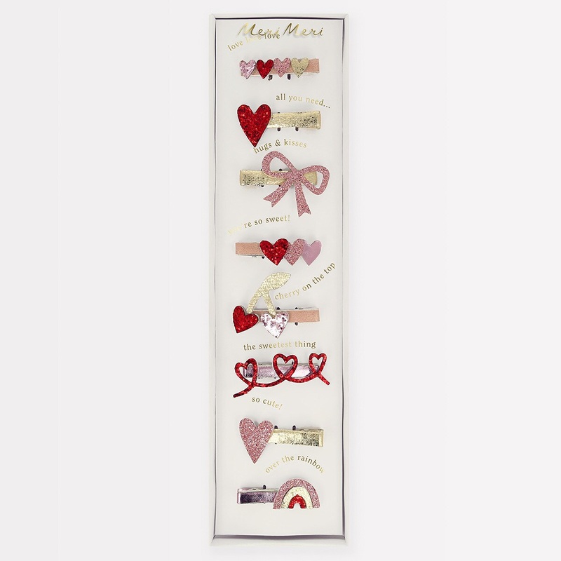 Valentine’s Hair Clips (x 8)