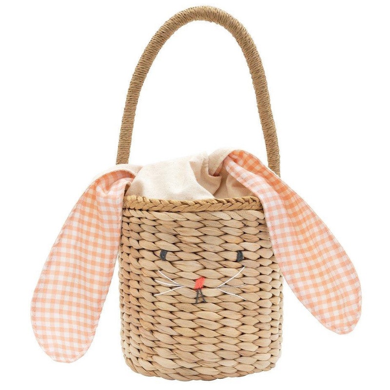 Bunny Easter Woven Straw Basket