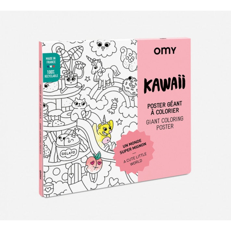 Giant Coloring Poster Folded Kawaii