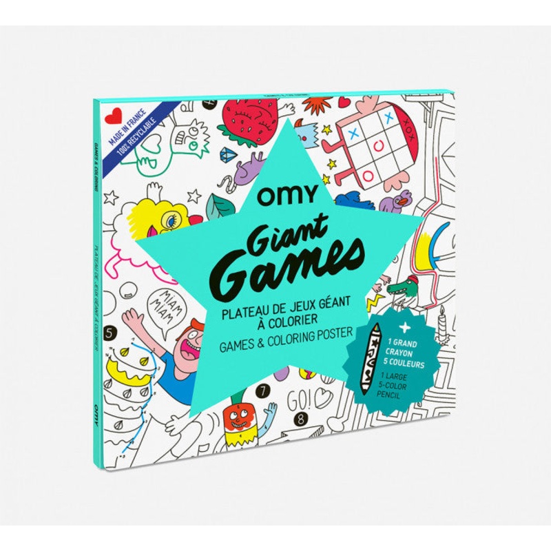 Giant Coloring Poster Folded Games + Crayon