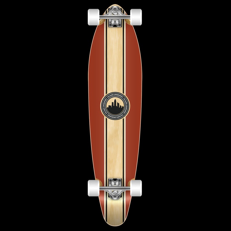 Yocaher Kicktail Complete Longboard – Crest Burgundy