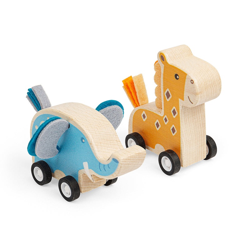 Animal Pull Backs – Elephant, Giraffe