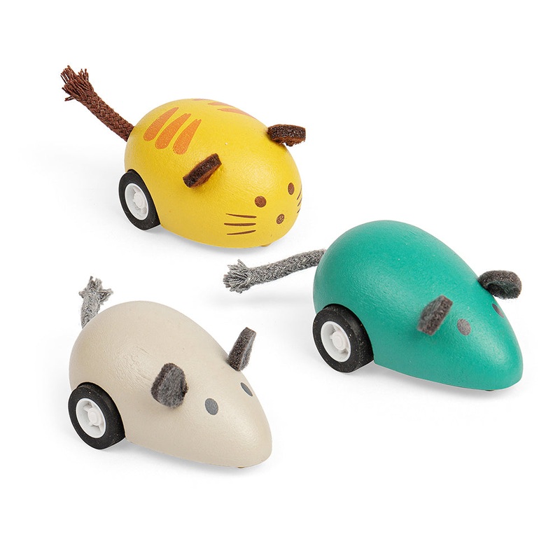 Cat & Mouse Pull Backs – Yellow Cat