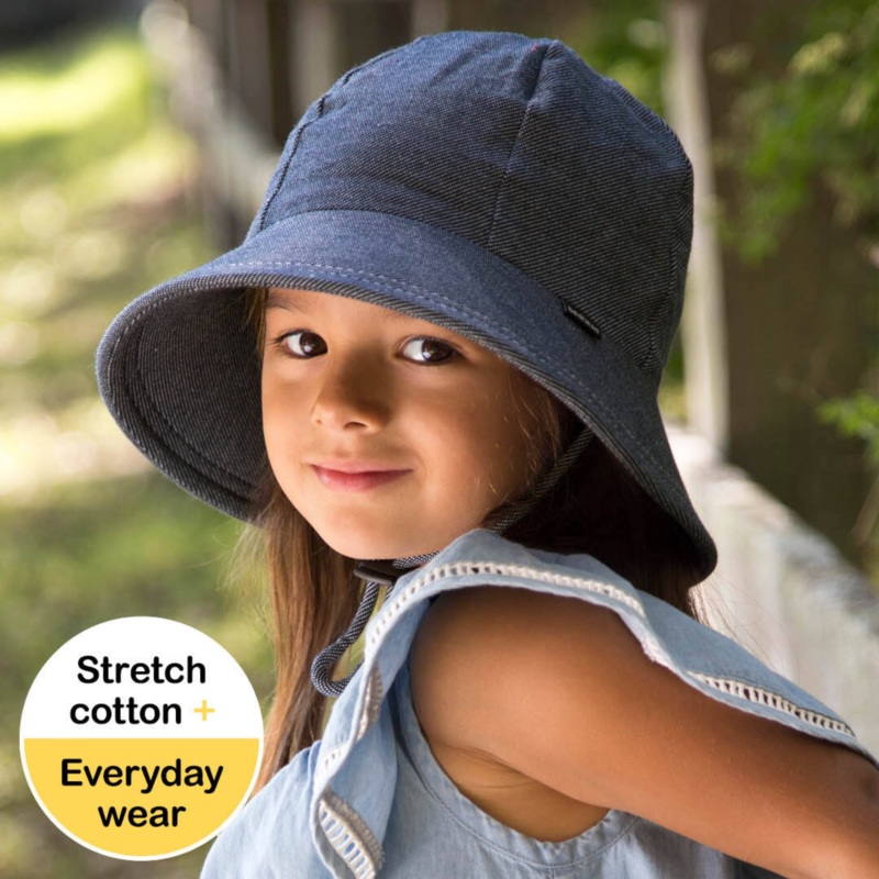 Ponytail Bucket Sun Hat – Denim