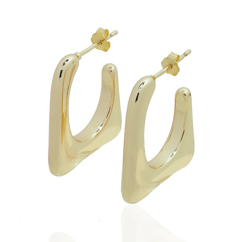 18K Gold Vermeil Chunky Square Hoop Earrings