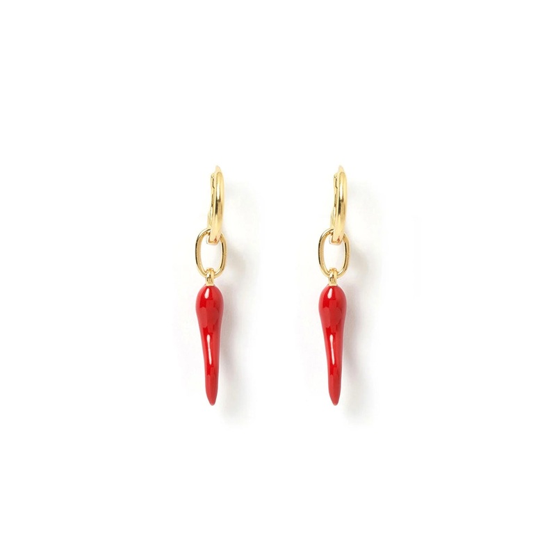 Cornicello Red Charm Earrings