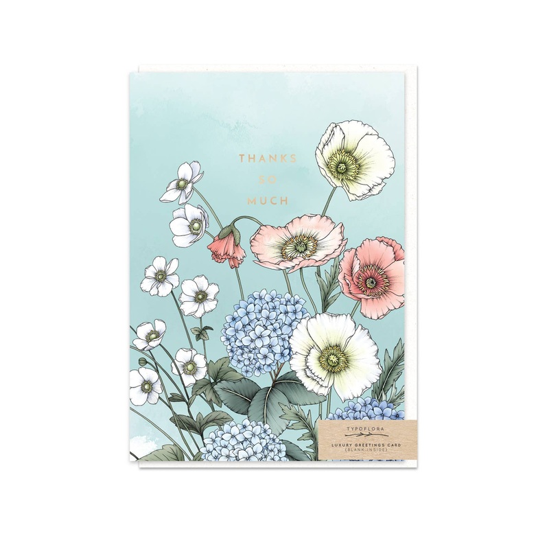 Greeting Card Poppies Thanks So Much