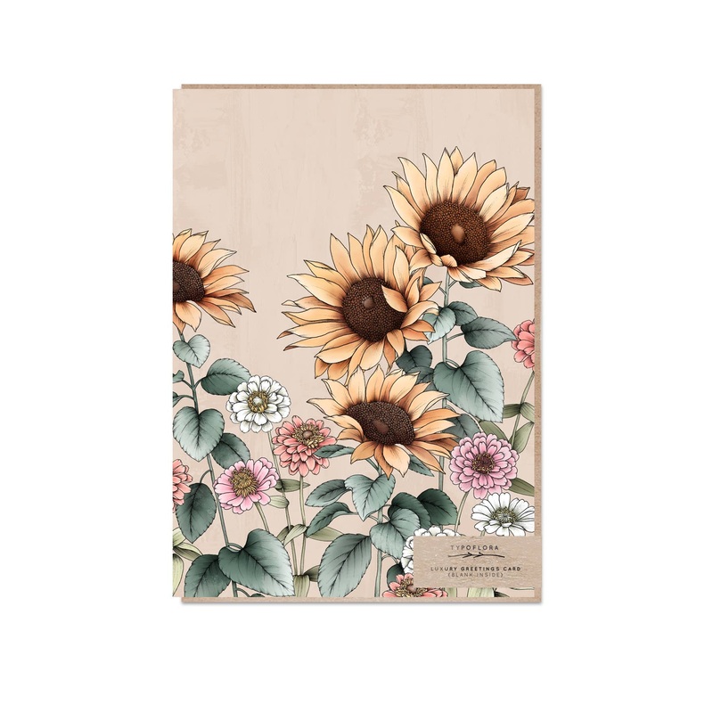 Greeting Card Sunflowers Portrait