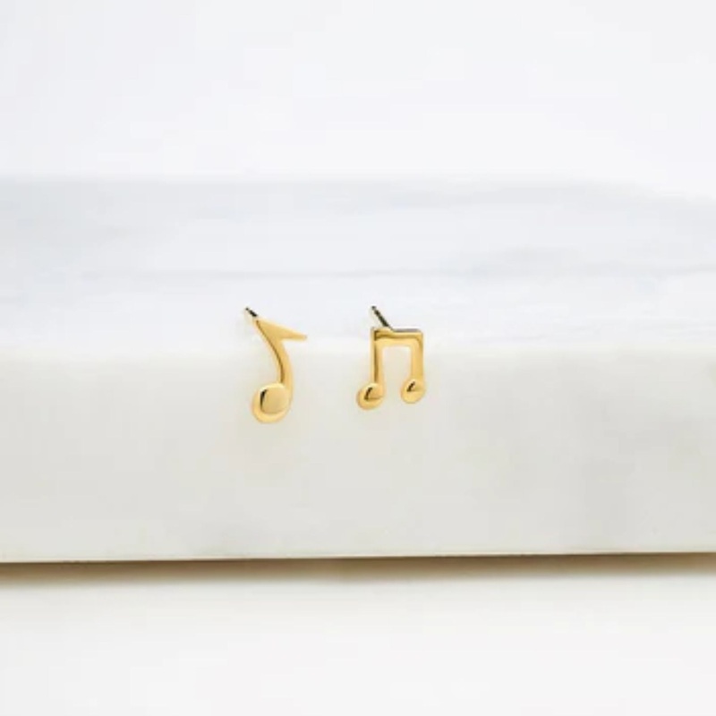 Musical Note Stud Earring Gold