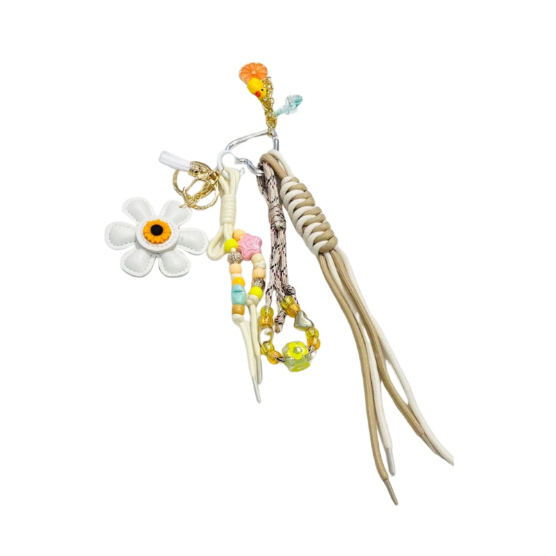 White Flower Keychain