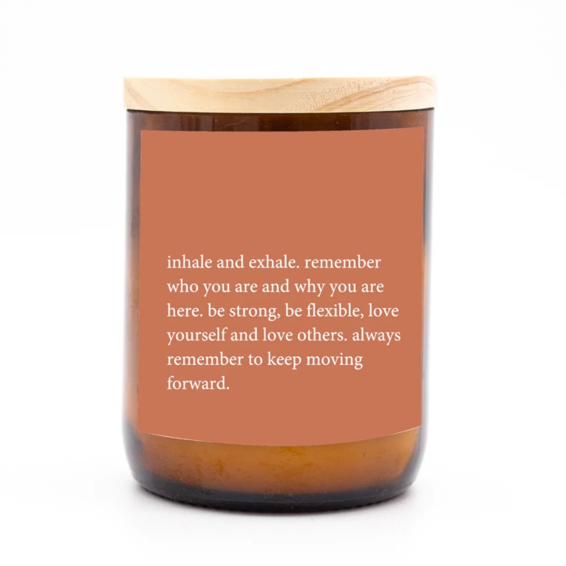 Heartfelt Quote Candle – Inhale Exhale
