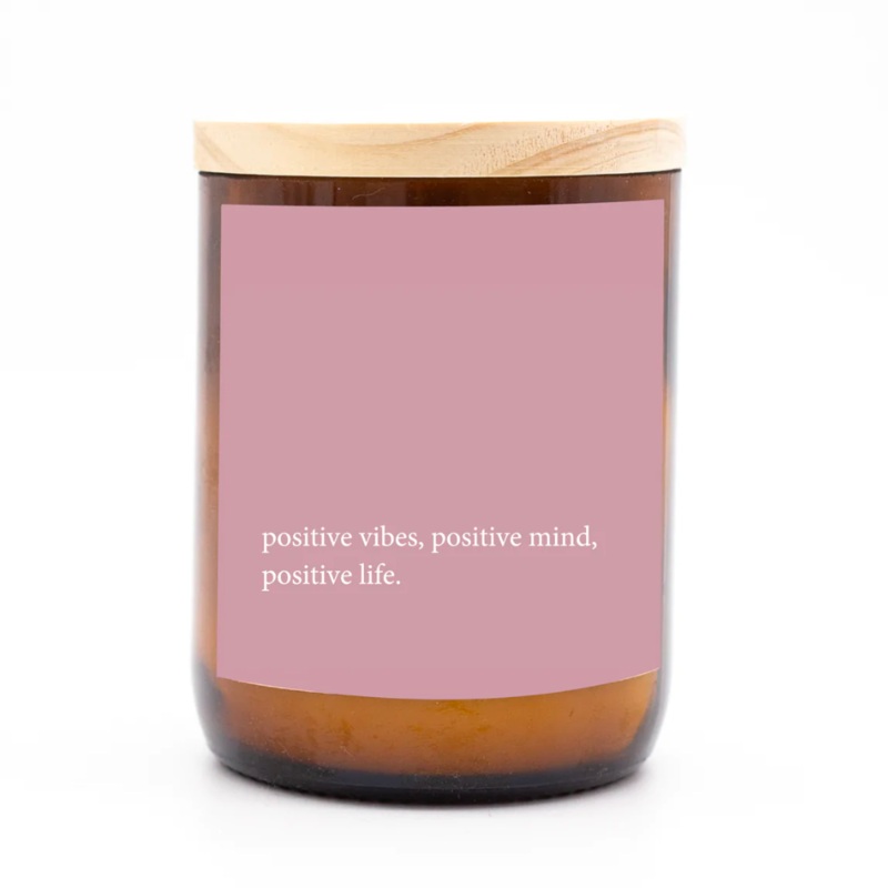 Heartfelt Quote Candle – Positive Vibes