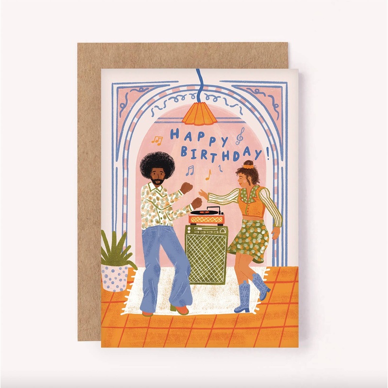 Greeting Card Vinyl Birthday 70’s Disco