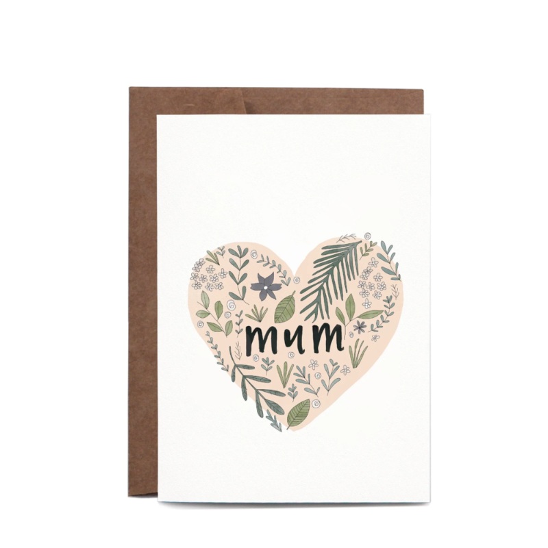 Greeting Card Mother’s Day Floral Heart