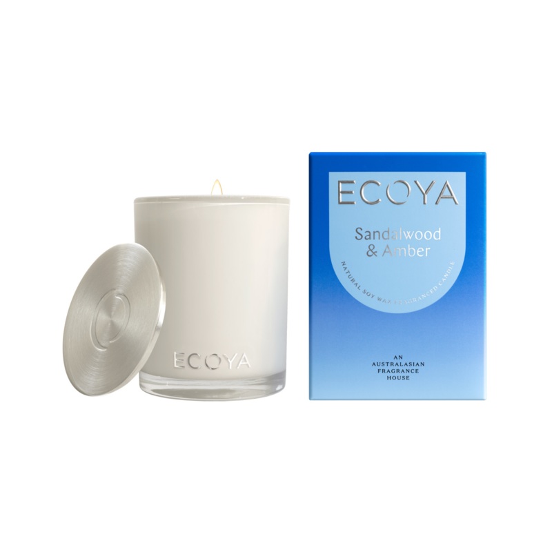 ECOYA Madison Jar Candle – Sandalwood & Amber