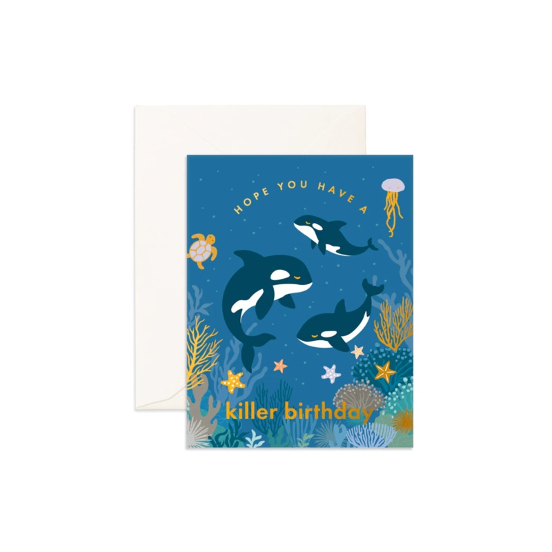 Greeting Card Birthday Killer Whales