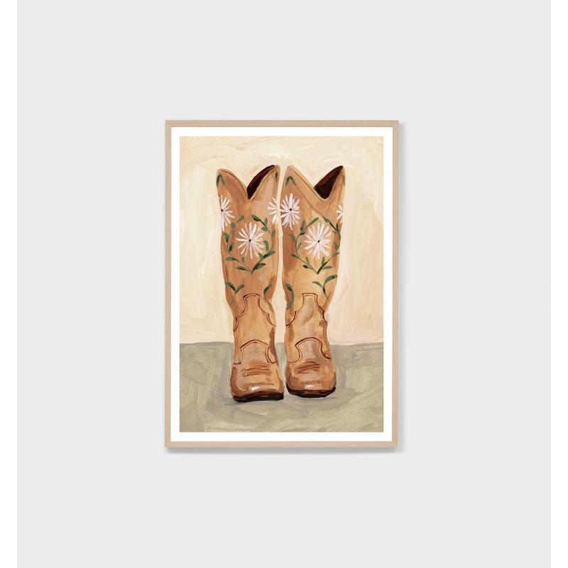 Floral Boots Sand