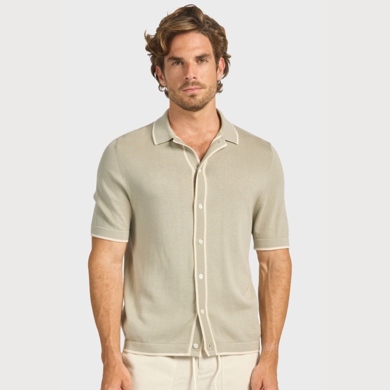 Fowler Knit Military Sage Short Sleeve Shirt