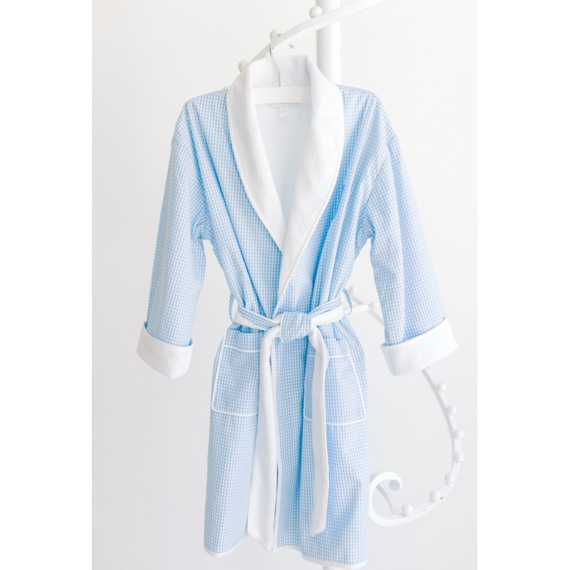 Bath Robe, Blue Gingham